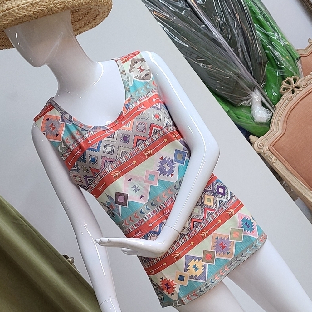 Tribal Printed Colorful Sleeveless Top